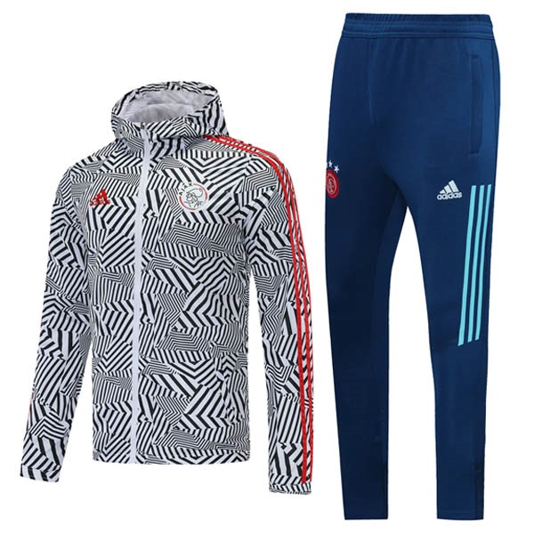 Rompevientos Ajax Conjunto Completo 2021-22 Blanco Azul